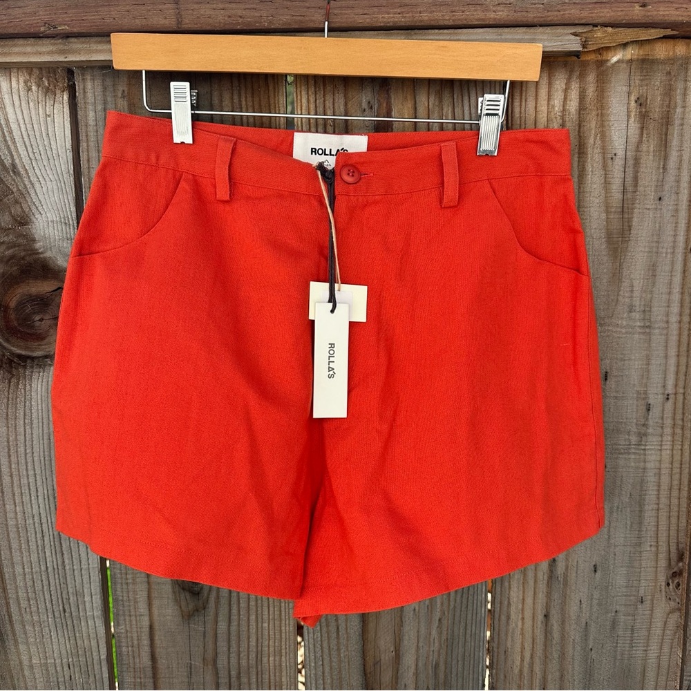 Rolla’s Mirage Linen Short Blood Orange NWT size 12/L